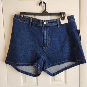 Universal Thread Womens Dark Wash Denim Sailor Shorts High Rise 3" Inseam Sz 17